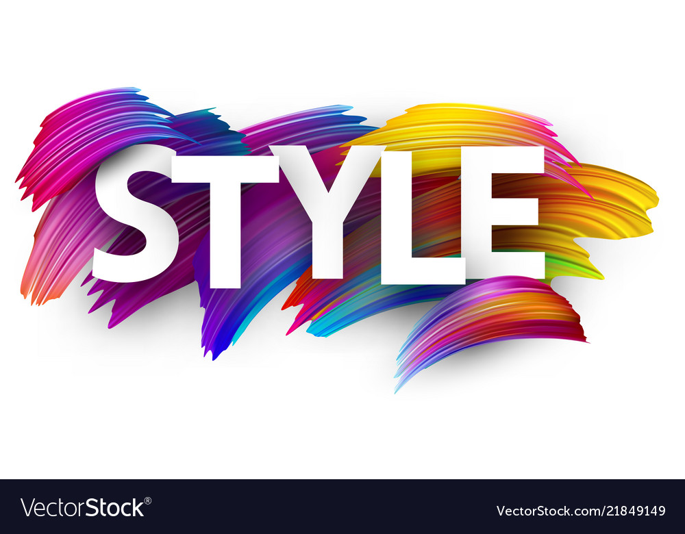 Style paper poster with colorful brush strokes