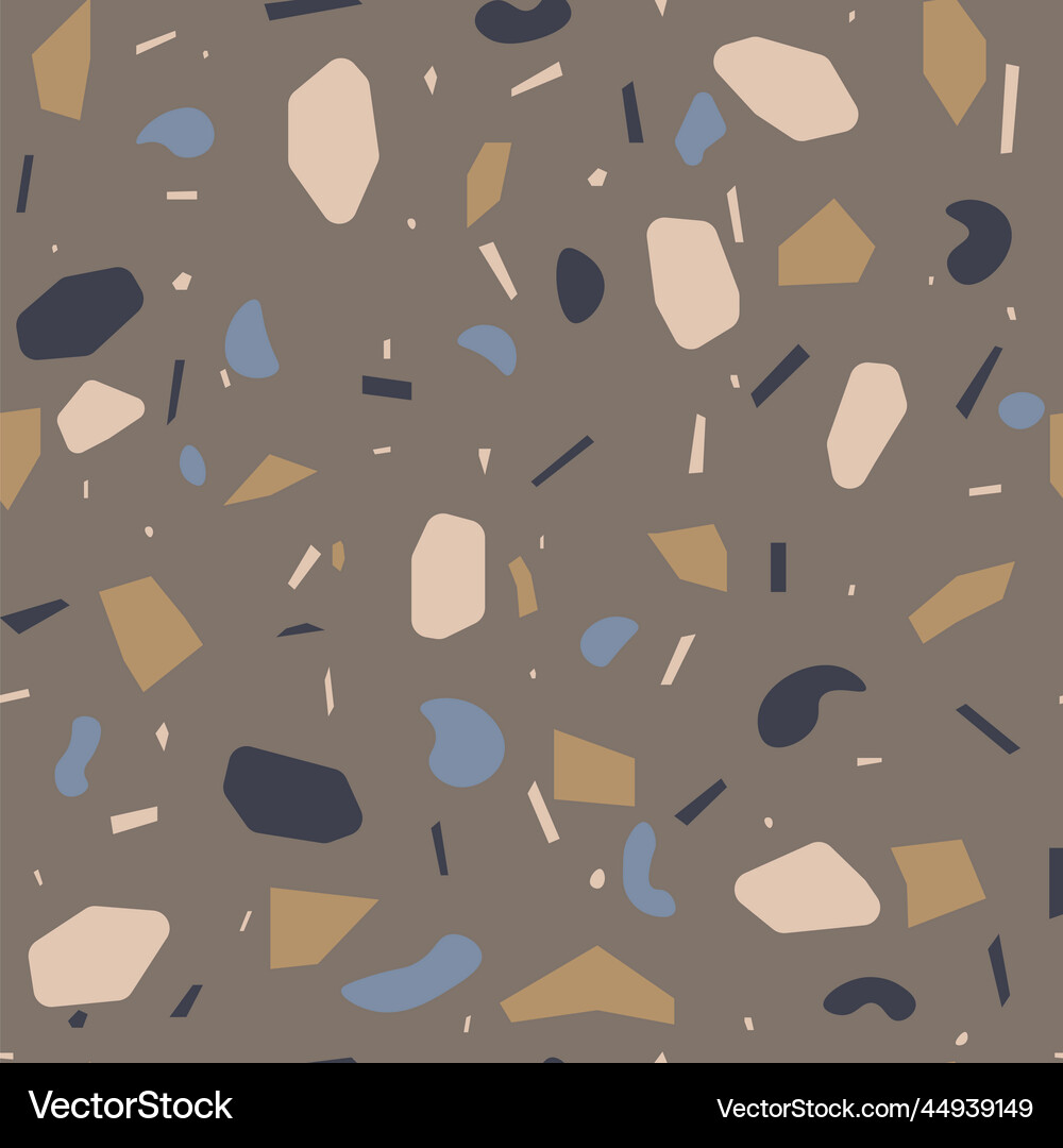 Terrazzo seamless pattern flooring mosaic texture Vector Image