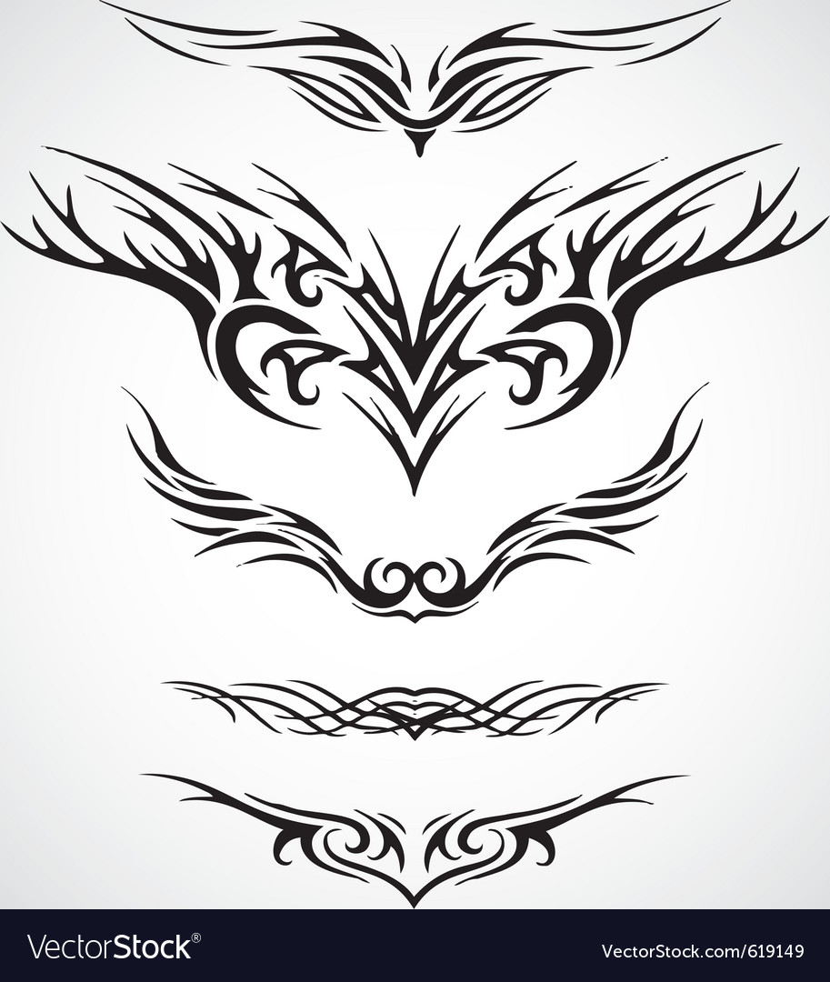 How To Draw Tribal Wings Outsiderough11   Wings Tribal Style Tattoo Design Vector 619149 