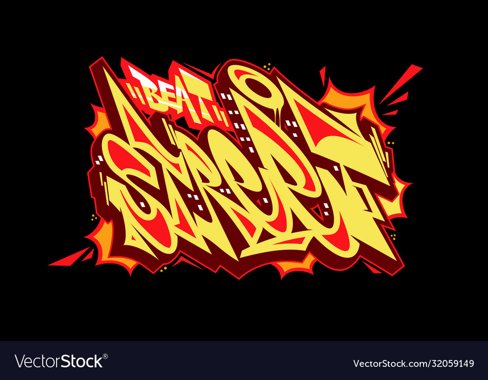 Word street graffiti style font lettering Vector Image