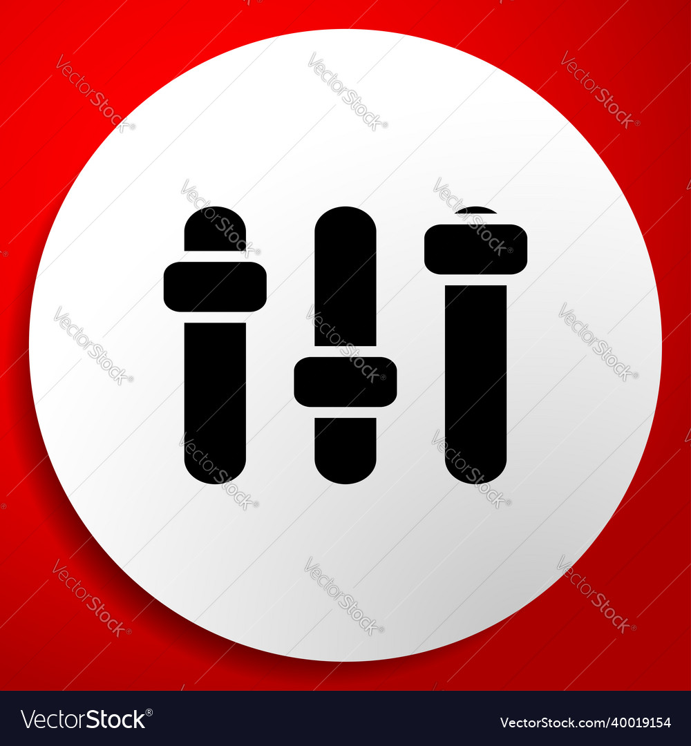 Adjuster slider tuner fader bars with levers knobs vector image Adjuster slider tuner fader bars with levers knobs