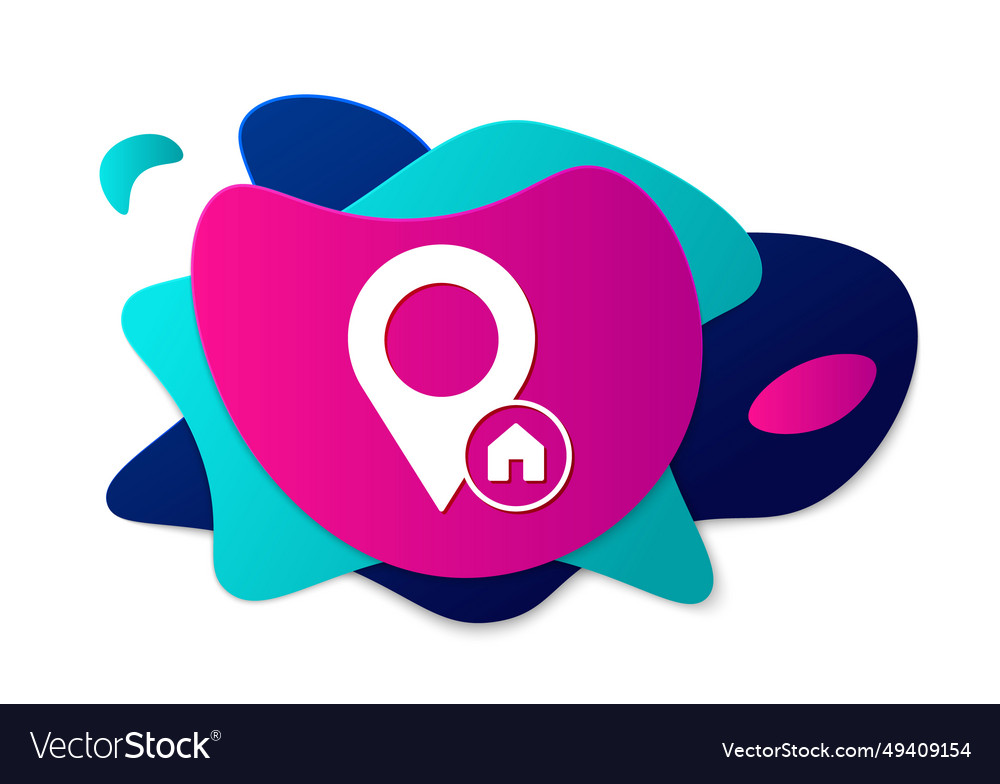 Color map pointer with house icon isolated Vector Image Color map pointer with house icon isolated