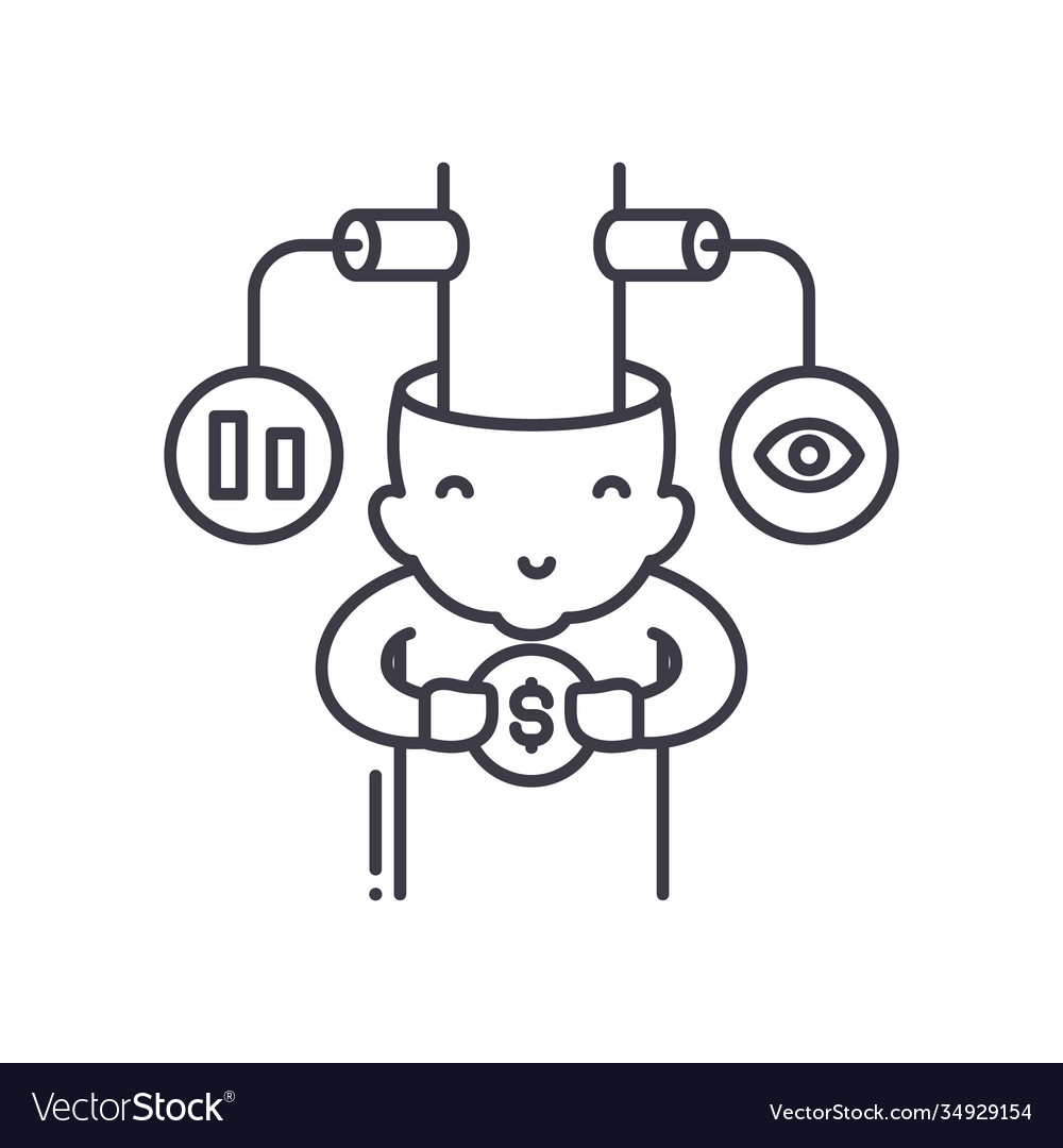 Consumer behaviour icon linear isolated vector image Consumer behaviour icon linear isolated