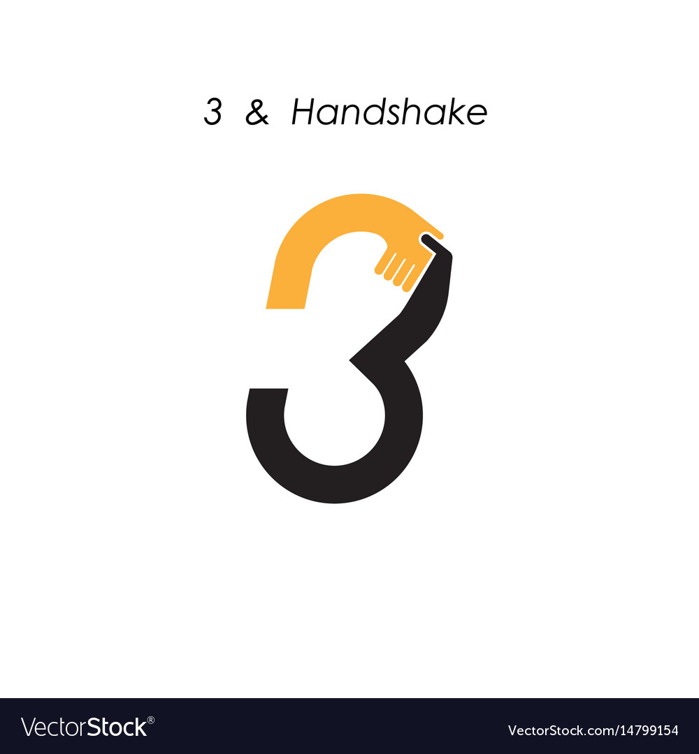 Creative 3- number icon abstract logo design