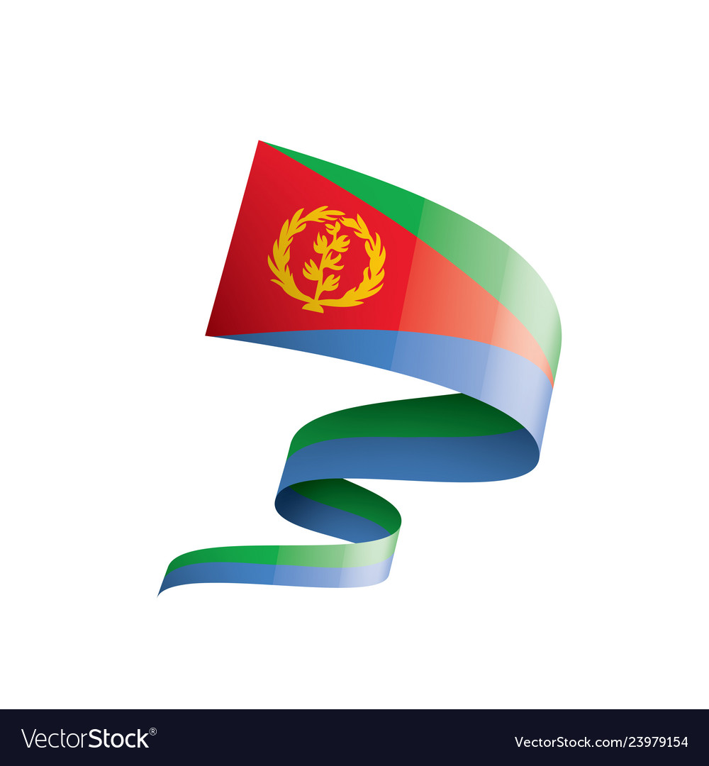 Eritrea flag on a white vector image Eritrea flag on a white