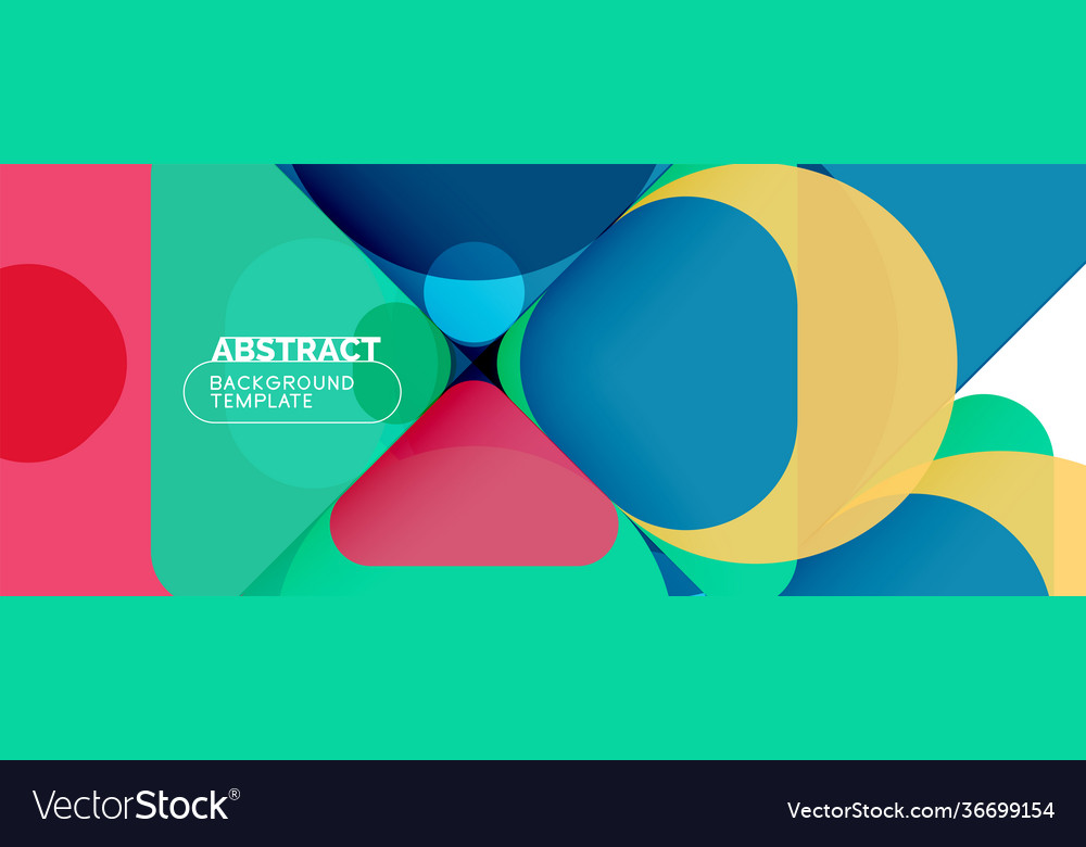 Flat geometric round shapes and dynamic lines Vector Image Flat geometric round shapes and dynamic lines