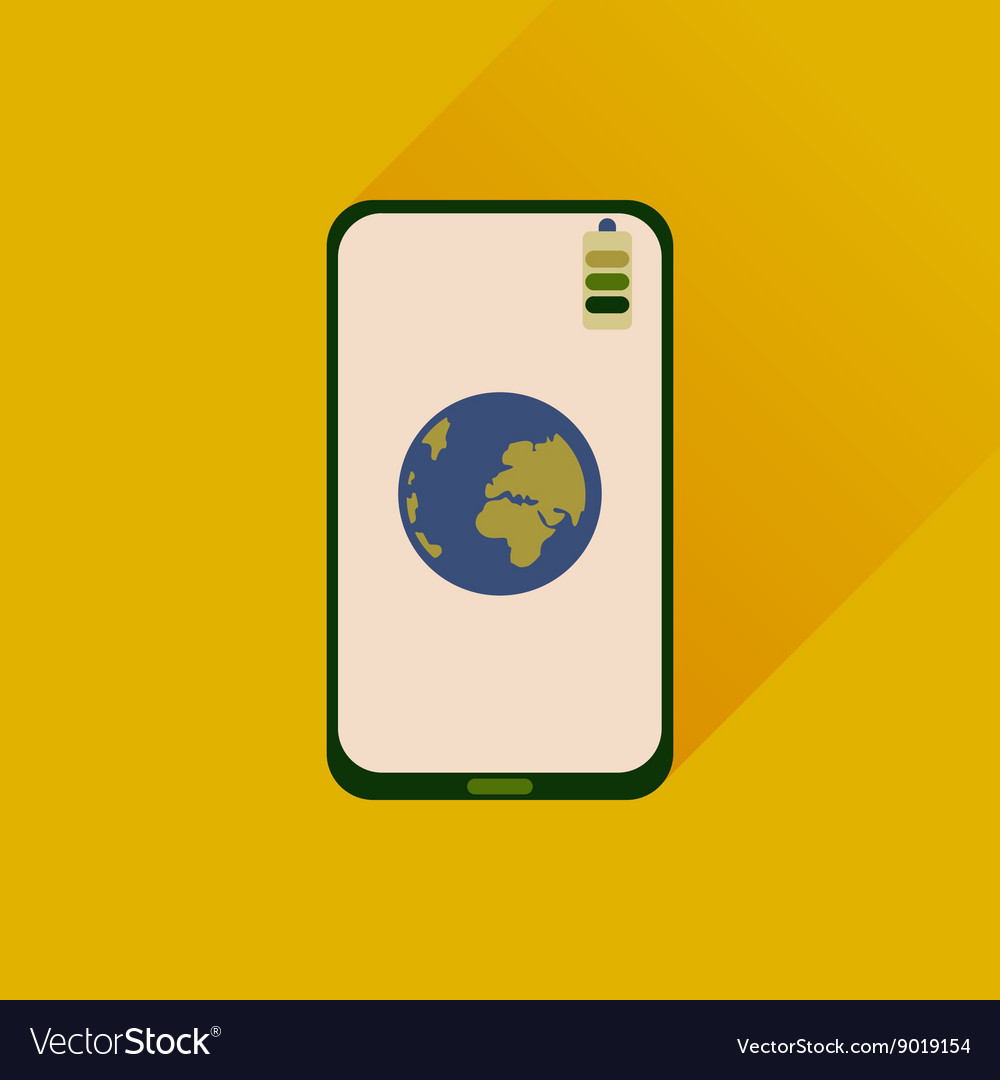 Flat web icon with long shadow mobile internet