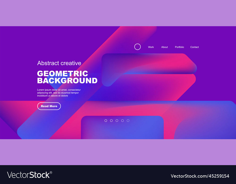 Fluid gradient triangles landing page background vector image Fluid gradient triangles landing page background