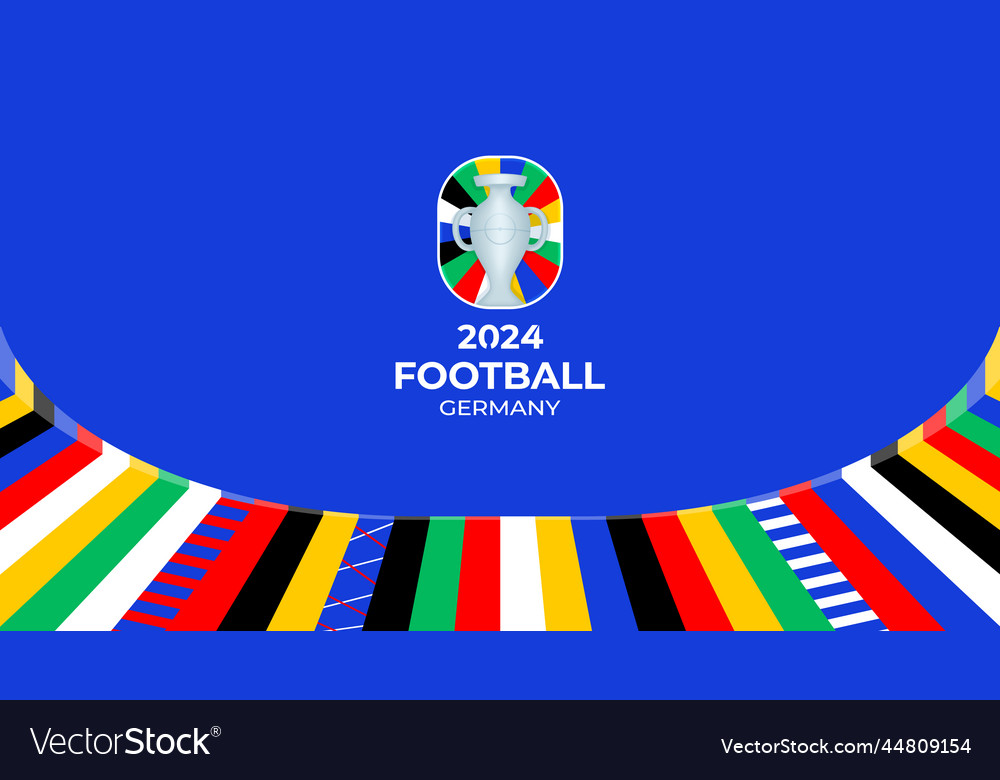 Football championship 2024 blue background stock Vector Image