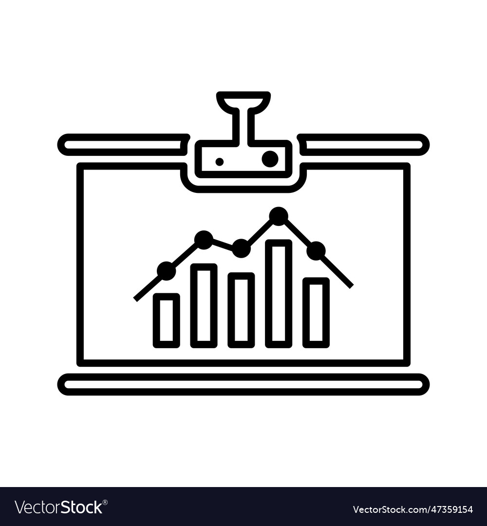 Graph presentation slide icon line outline symbol