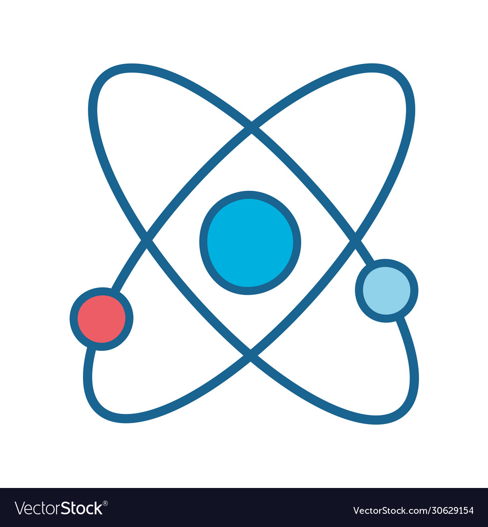 Isolated atom line and fill style icon