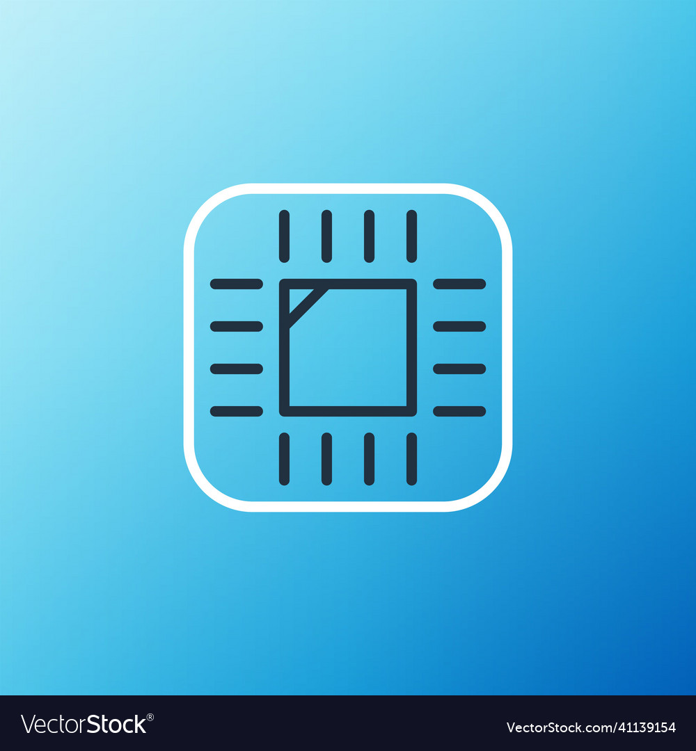 Line computer processor with microcircuits cpu vector image Line computer processor with microcircuits cpu