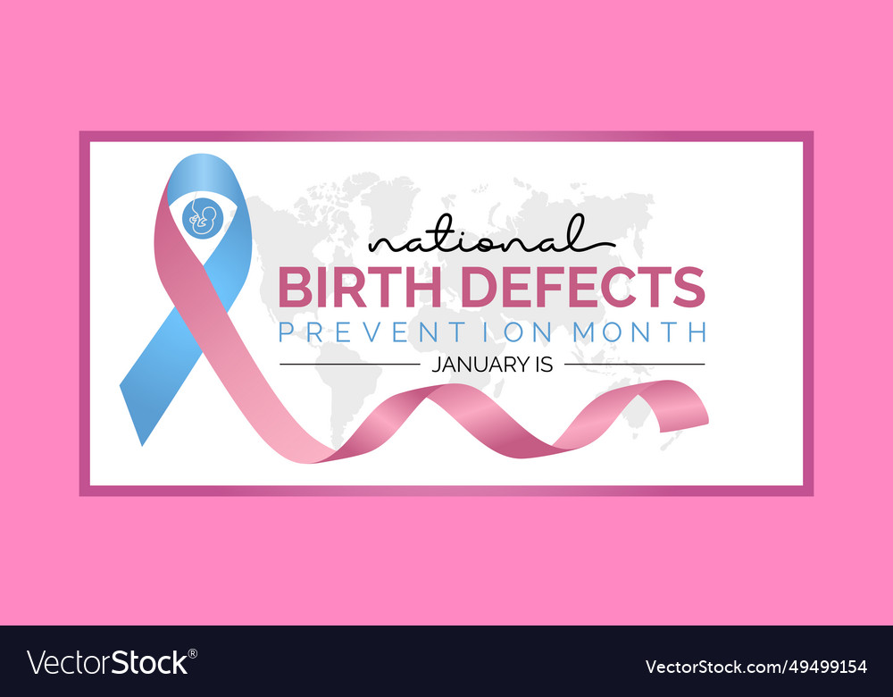 National birth defects prevention month template Vector Image