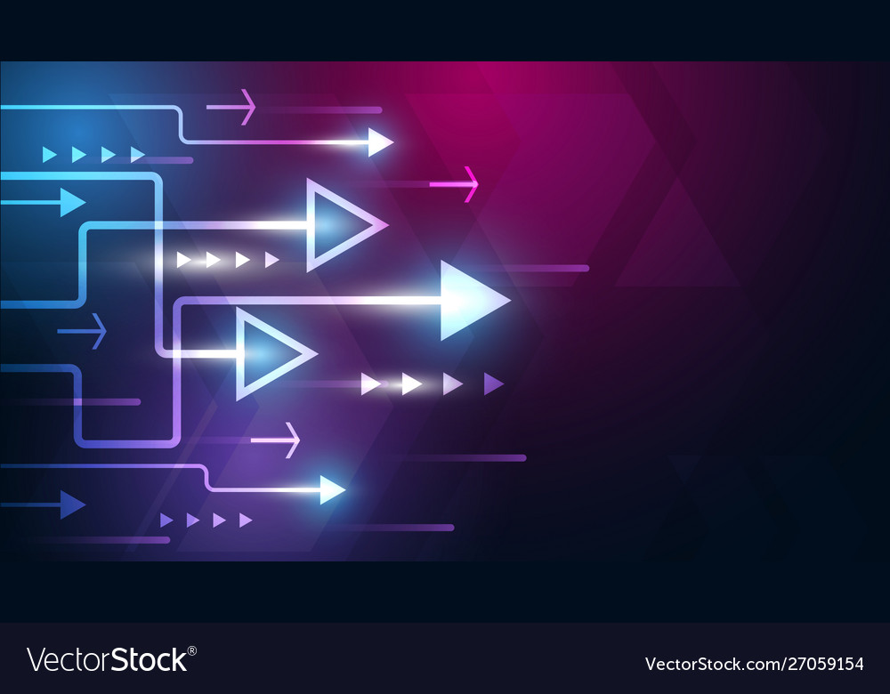 Neon arrow speed background vector image Neon arrow speed background