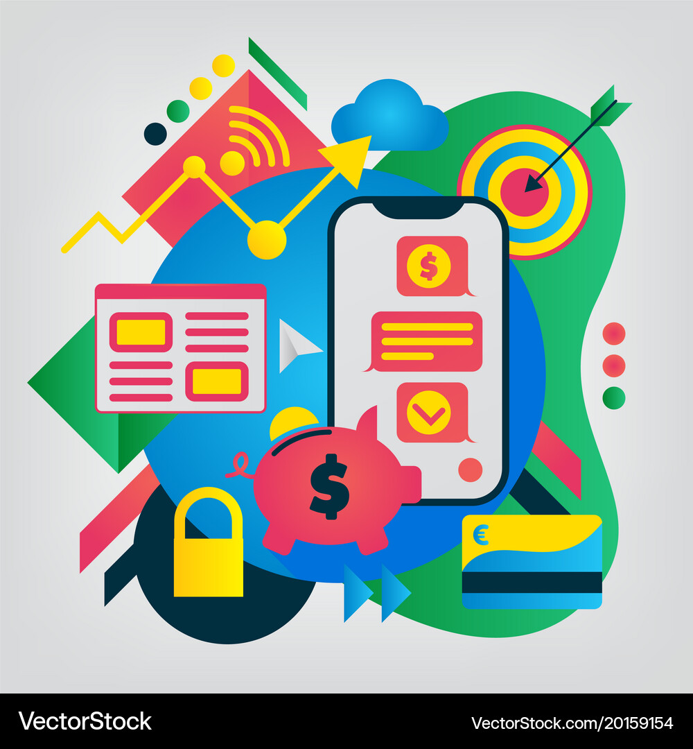 Online Banking Modern Flat Royalty Free Vector Image