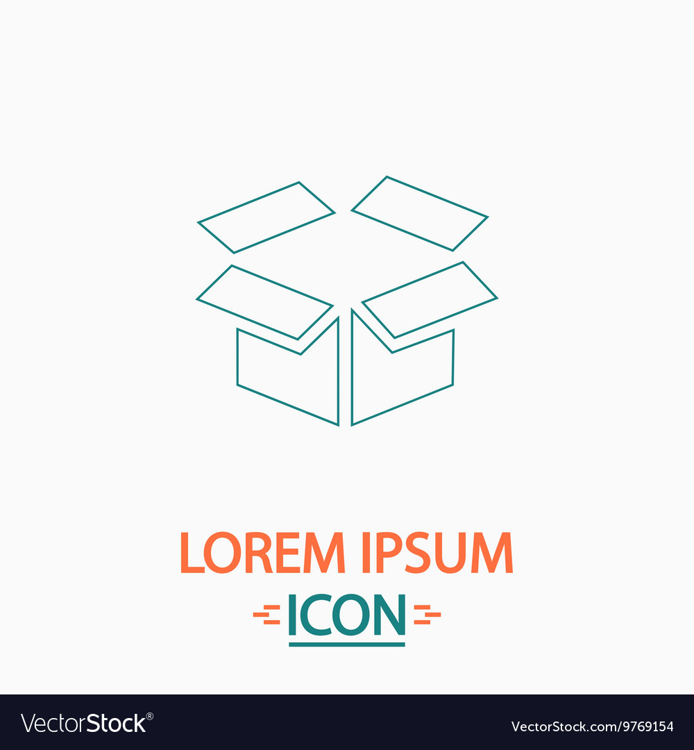 Open box computer symbol vector image Open box computer symbol
