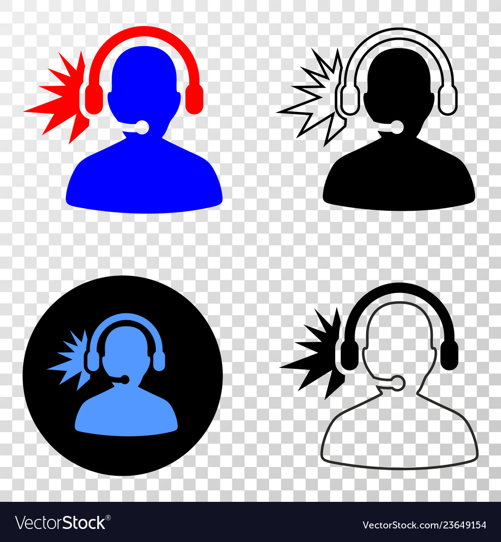 Operator loud signal eps icon with contour