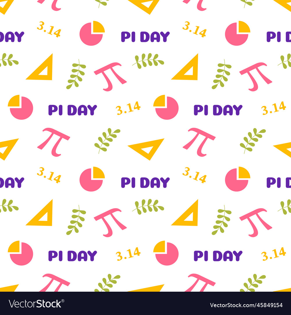 Pi day seamless pattern design with mathematical vector image Pi day seamless pattern design with mathematical