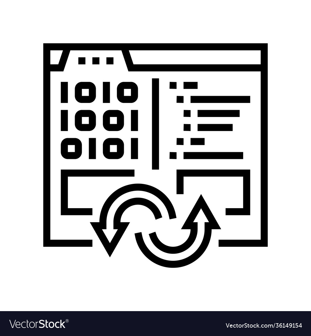 Program code converter line icon