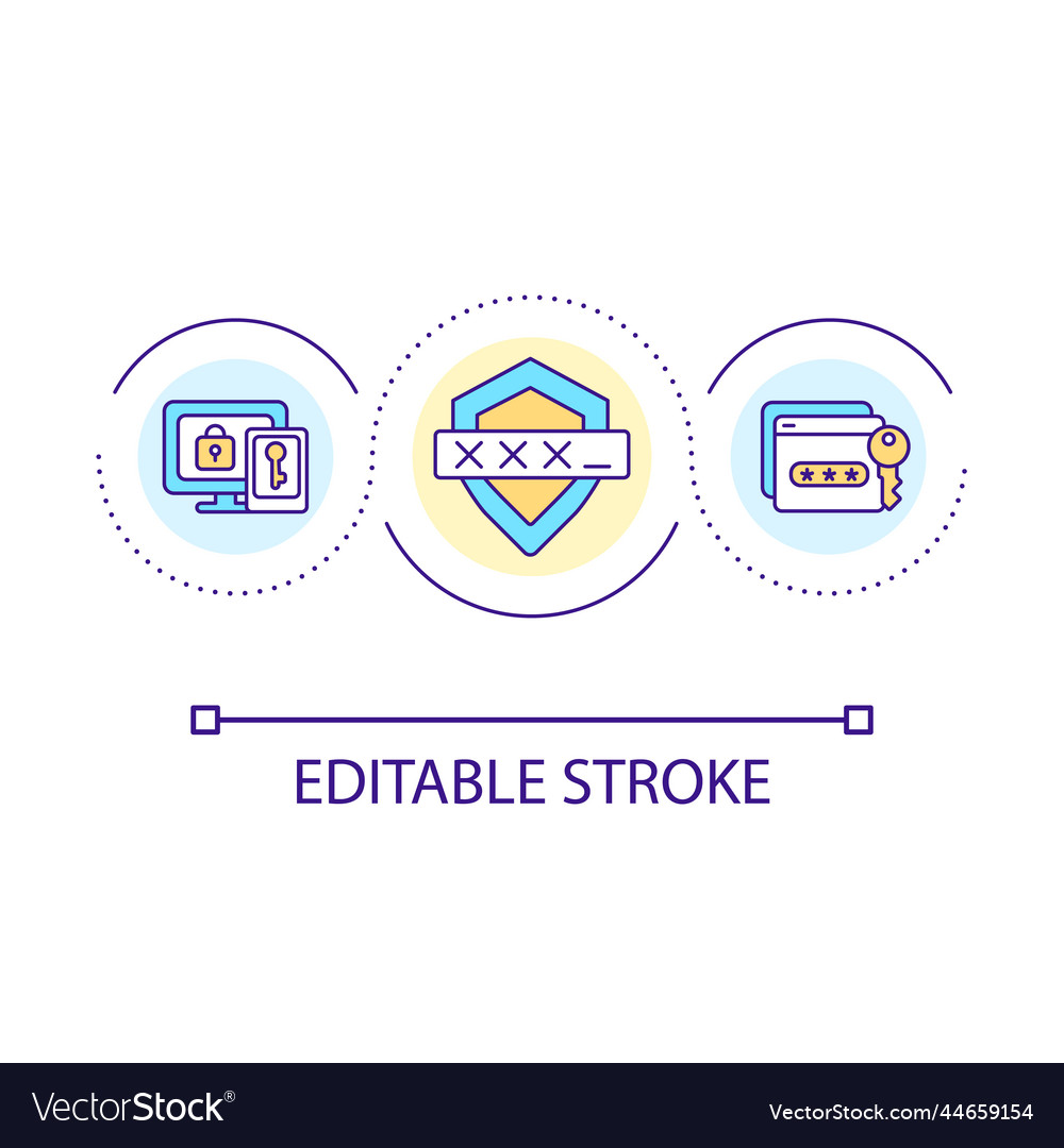 Reliable password loop concept icon vector image Reliable password loop concept icon