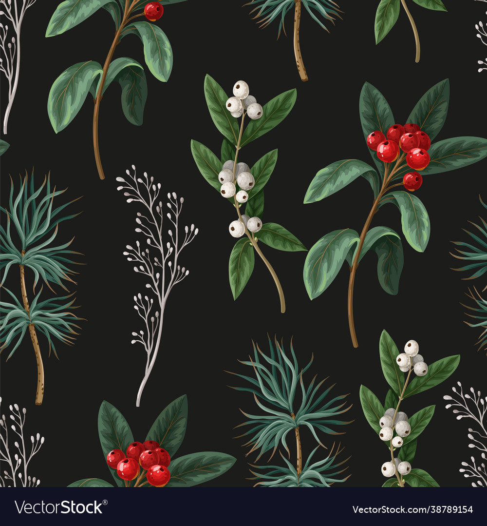 Seamless pattern with botanical pines vector image Seamless pattern with botanical pines
