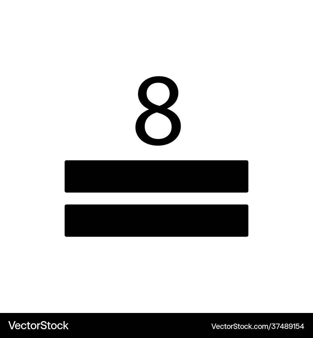 Square icon and figure eight maximum stack Vector Image