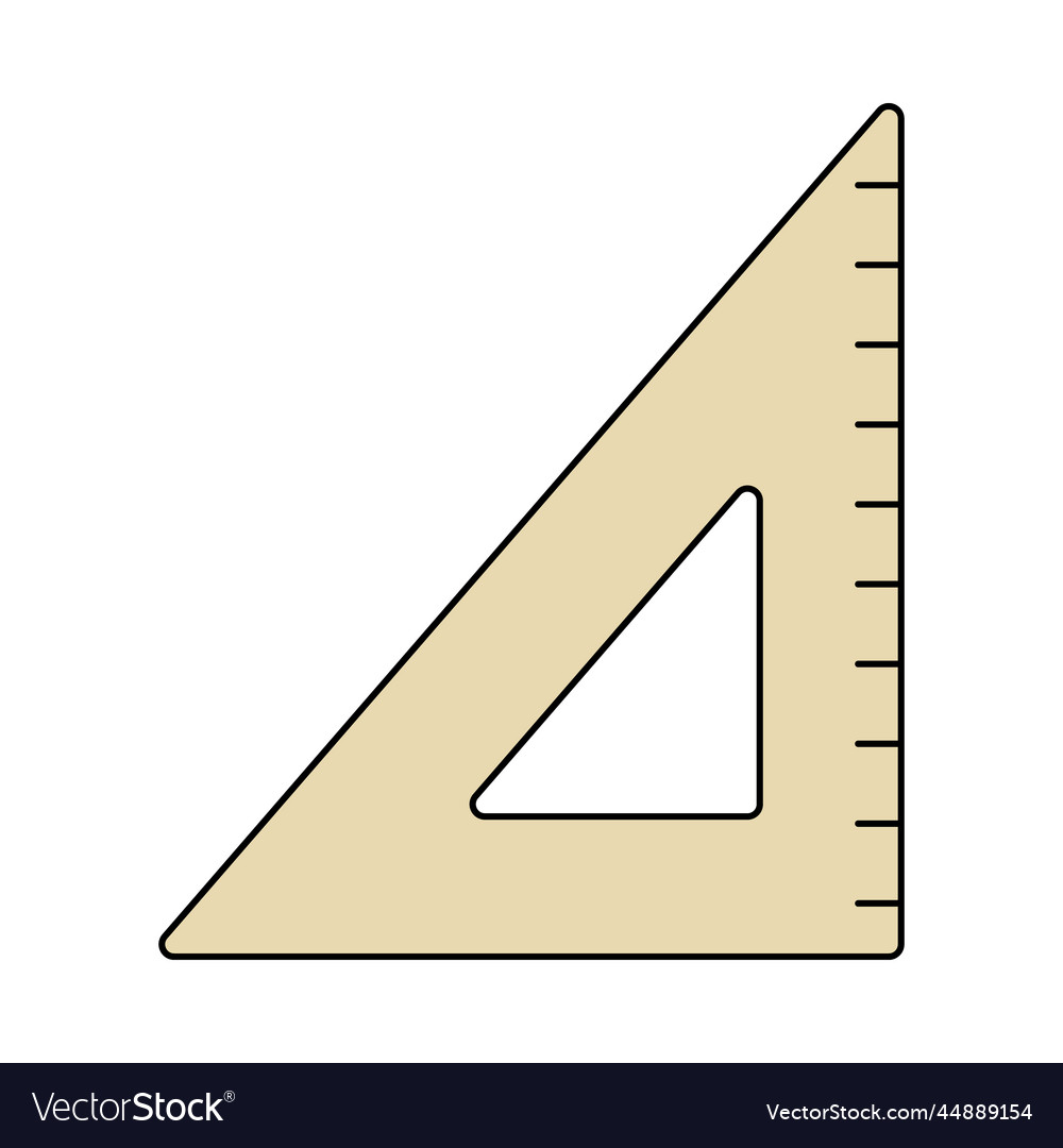 Triangular ruler doodle style icon Vector Image Triangular ruler doodle style icon