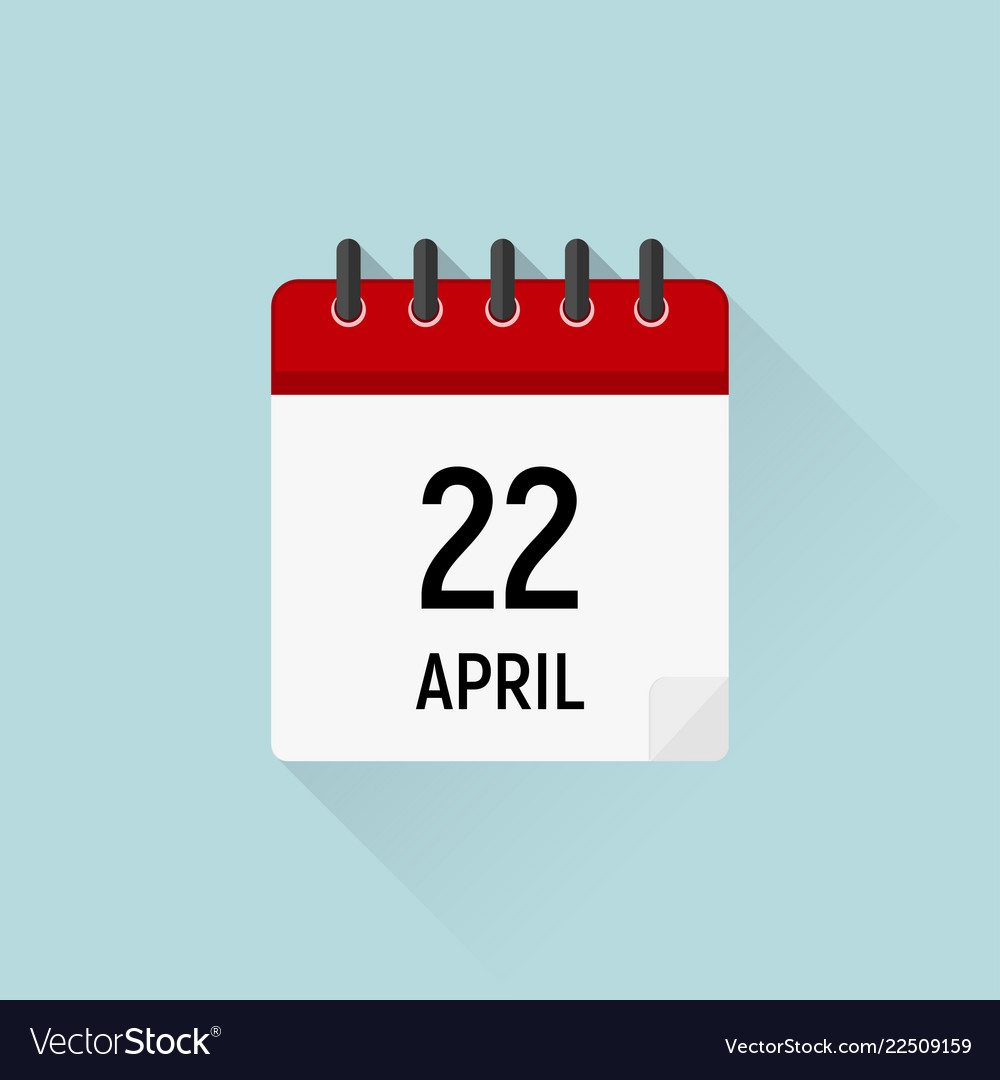 April 22 earth day calendar icon holidays in Vector Image