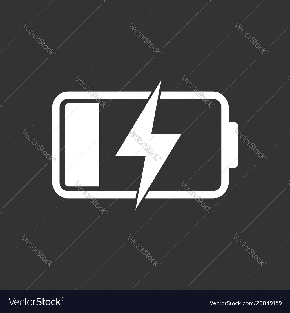 Battery charge level indicator on black background