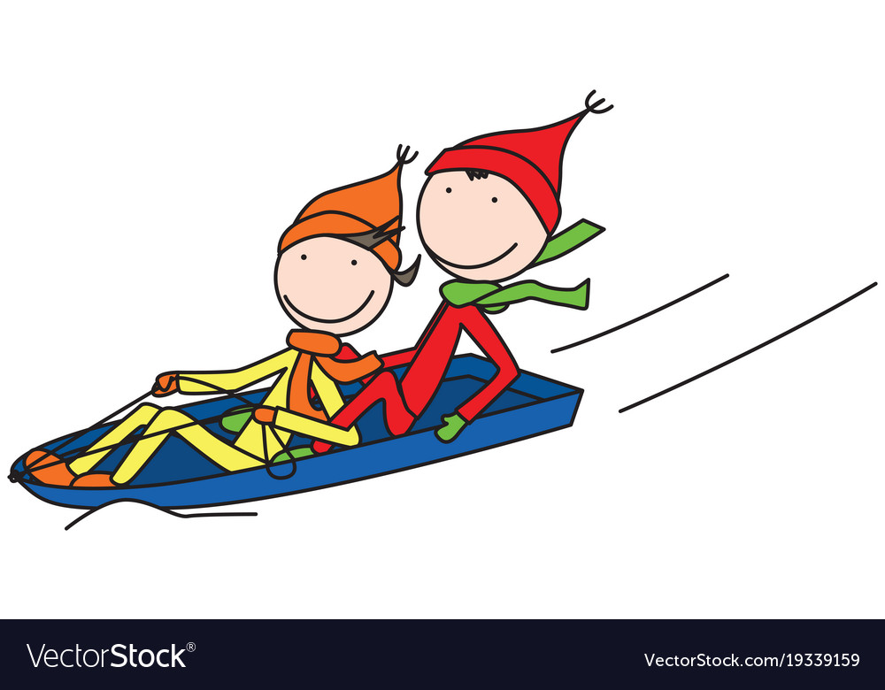 Kinderschlitten im Schnee