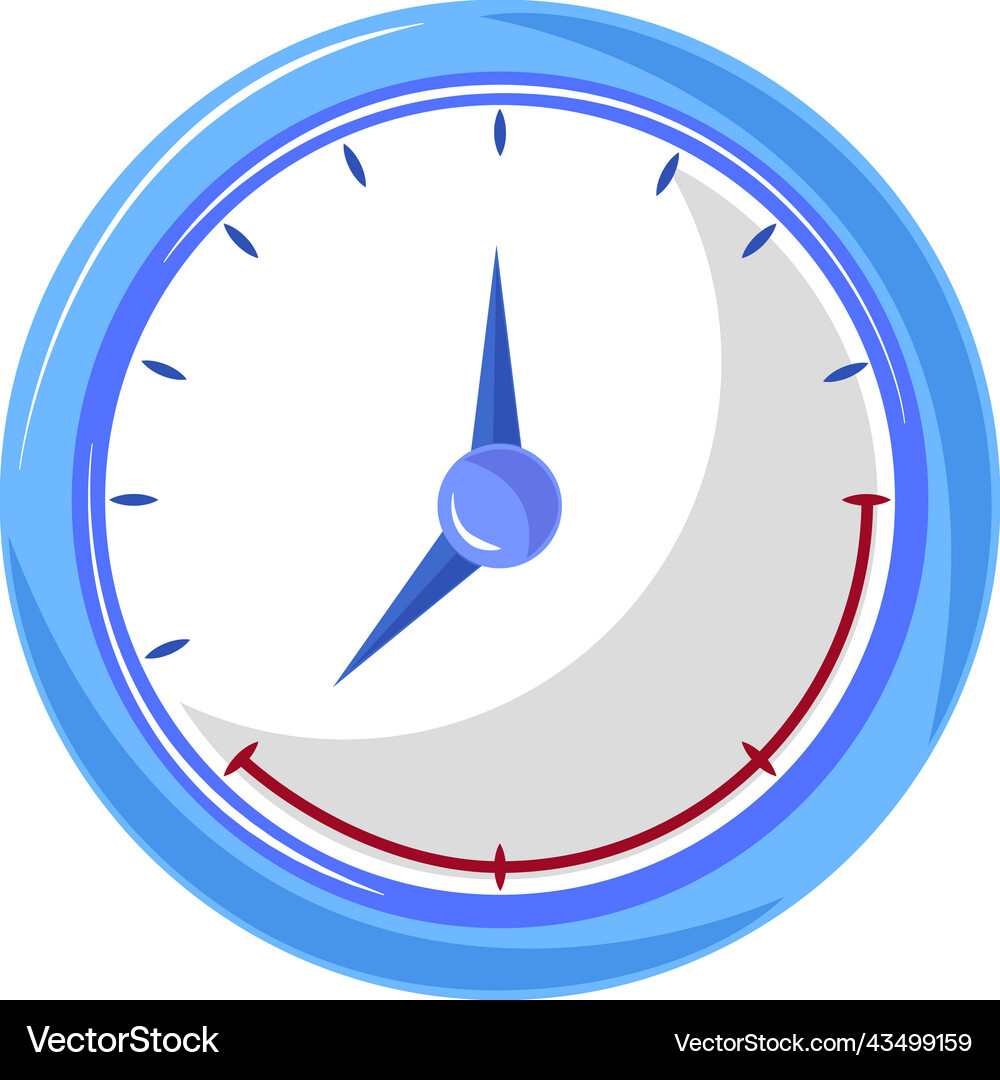 Clock icon in flat style Royalty Free Vector Image