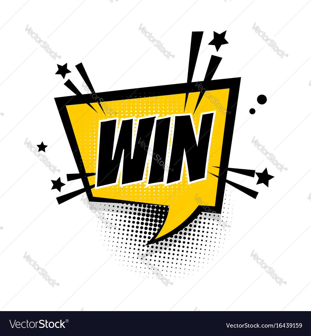 Premium Vector  You win lettering pop art text banner.