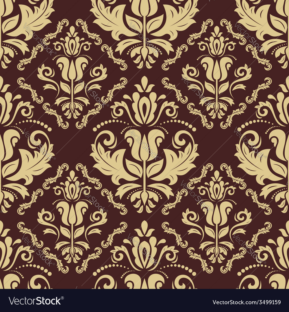 Damask seamless pattern orient background Vector Image