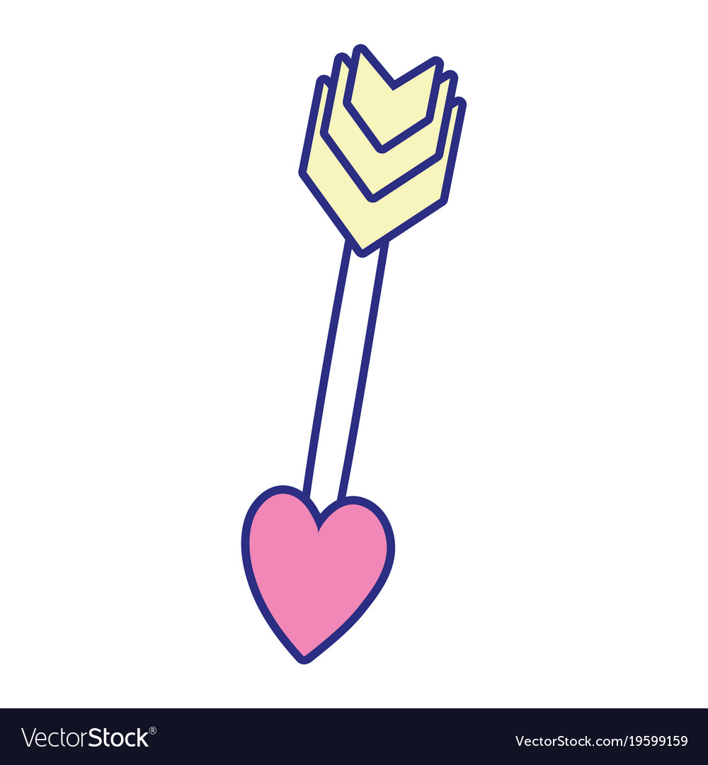 Full color cupid arrow with heart pointer design