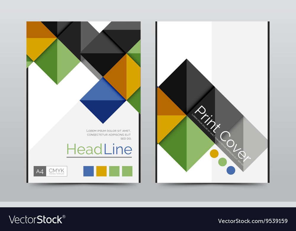 Geometric brochure front page Royalty Free Vector Image