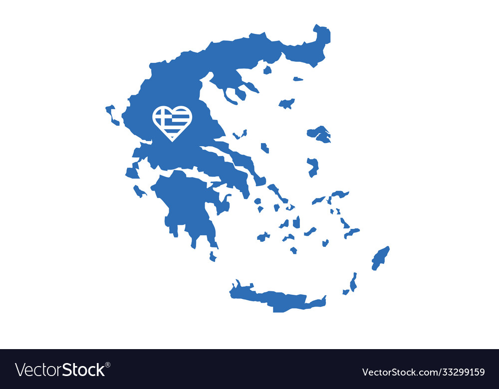 Greece flag map heart love