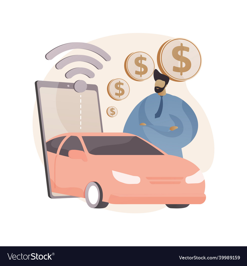 In vehicle payments abstract concept Royalty Free Vector