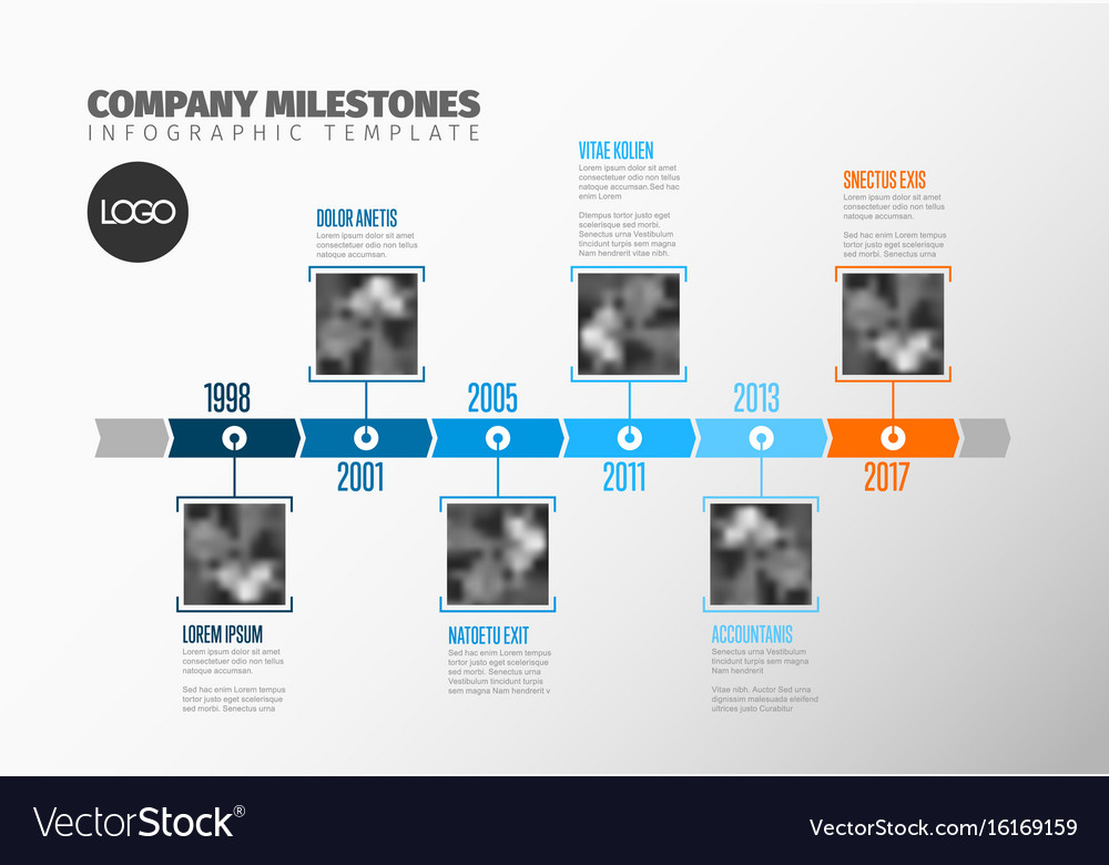 Infographic timeline template with photos