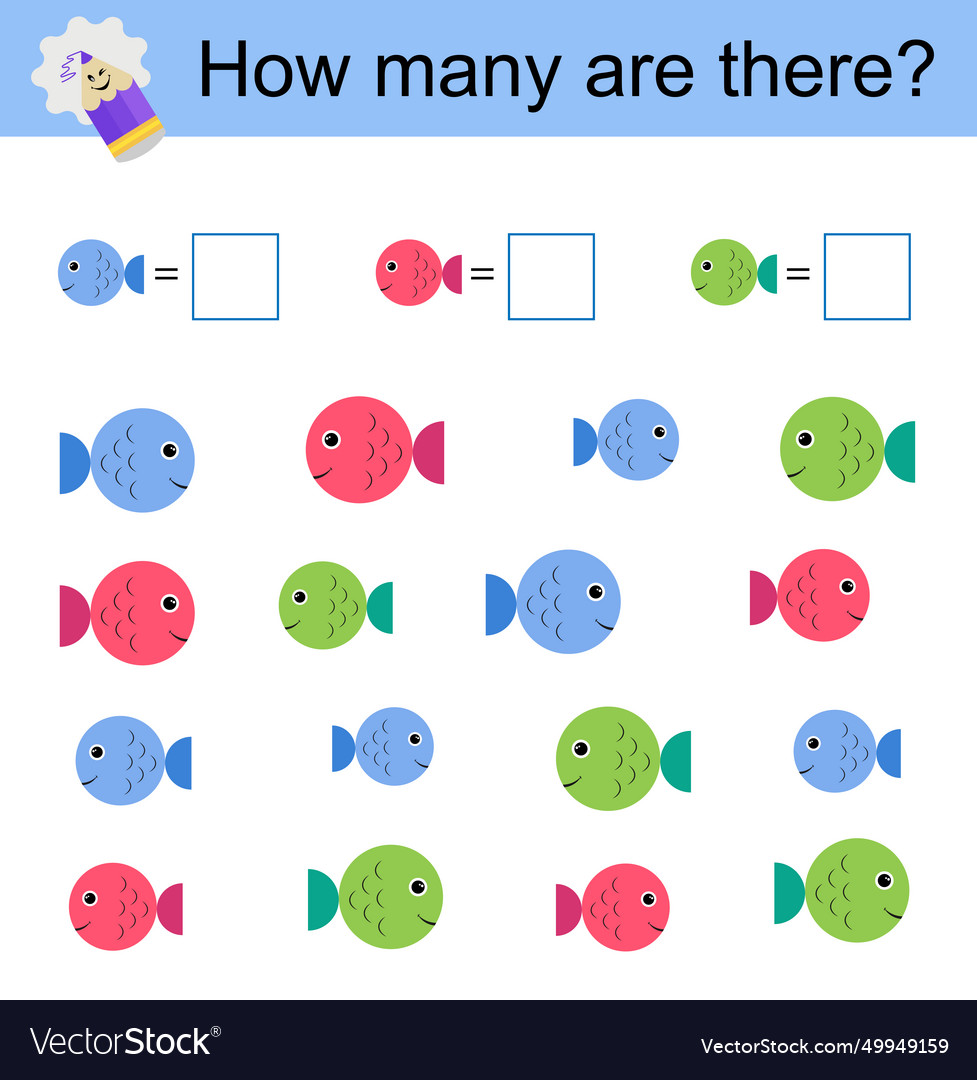 Math Activity For Kids Developing Numeracy Vector Image