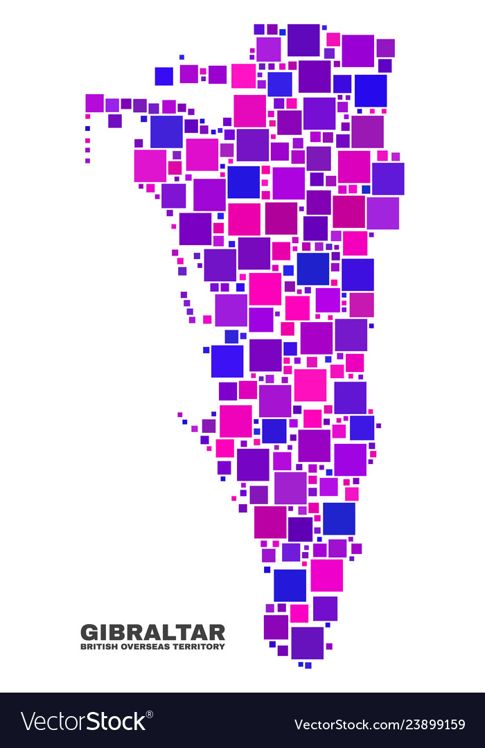 Mosaic gibraltar map of square elements