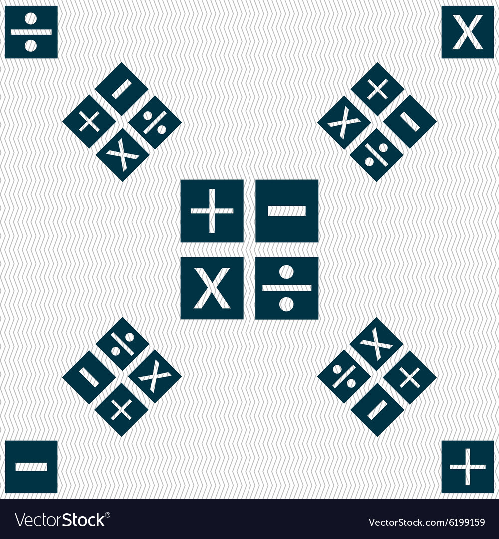 Multiplication division plus minus icon math Vector Image