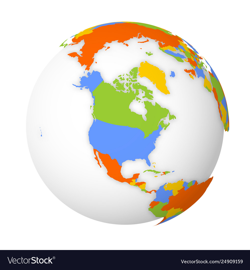 North America Political Map Globe