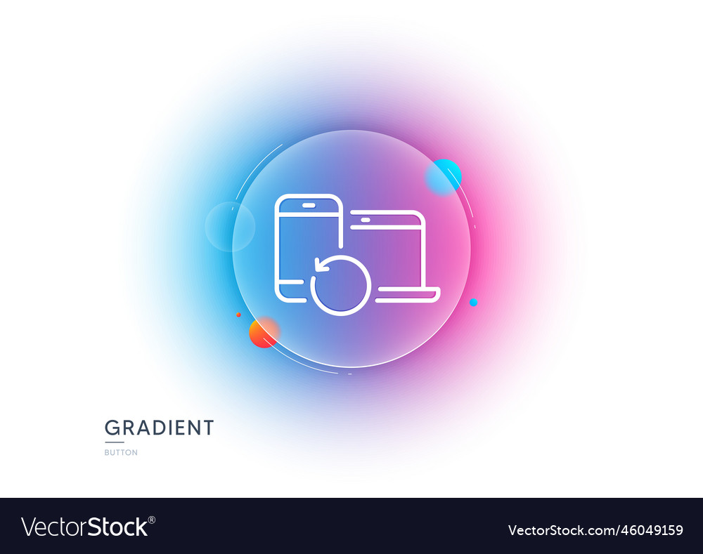 Recovery devices line icon backup data sign