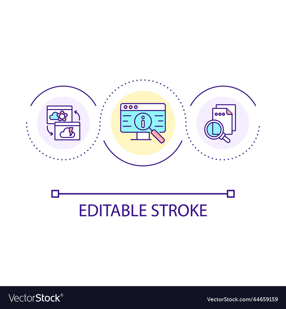 Research sources loop concept icon vector image Research sources loop concept icon
