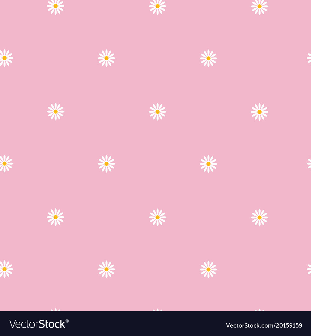 Seamless pattern with small camomile flowers