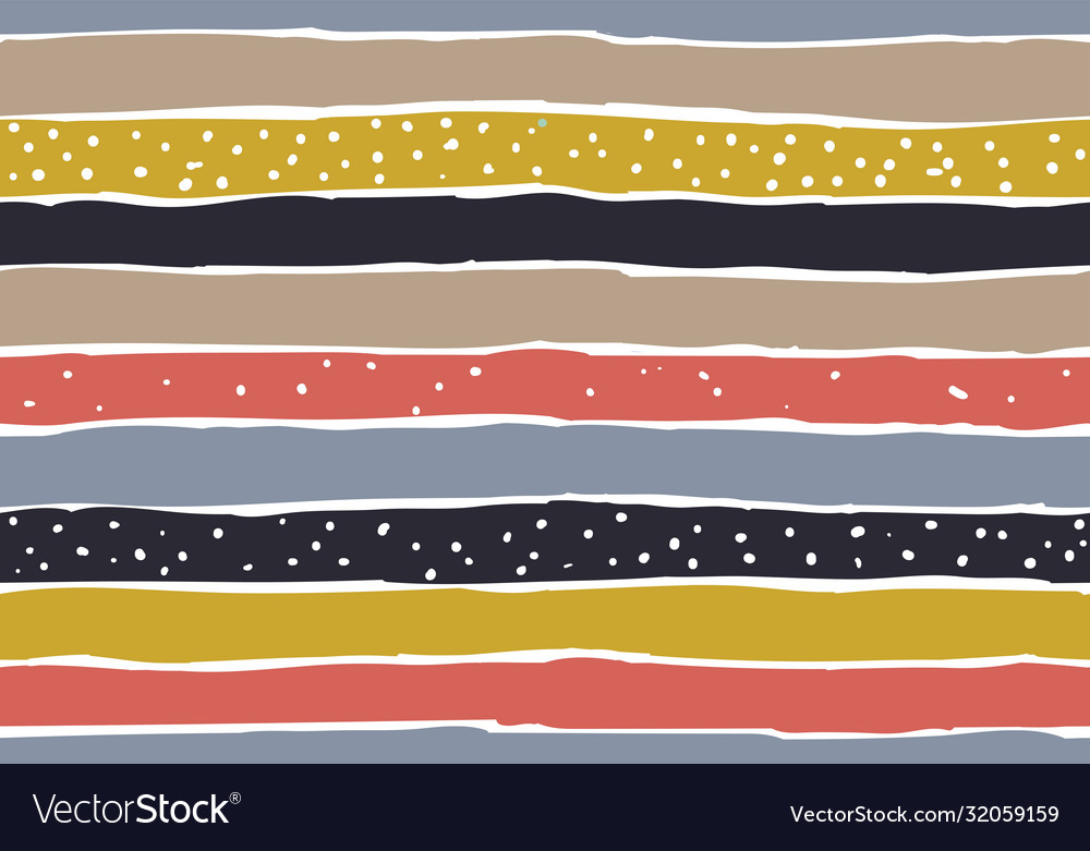 Seamless striped pattern with dots vector image Seamless striped pattern with dots