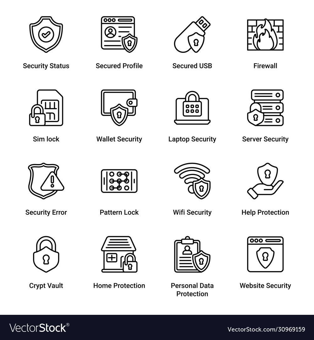 Security outline icons