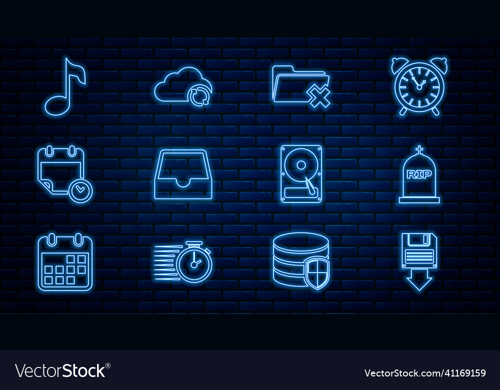 Set line floppy disk backup tombstone with rip vector image Set line floppy disk backup tombstone with rip