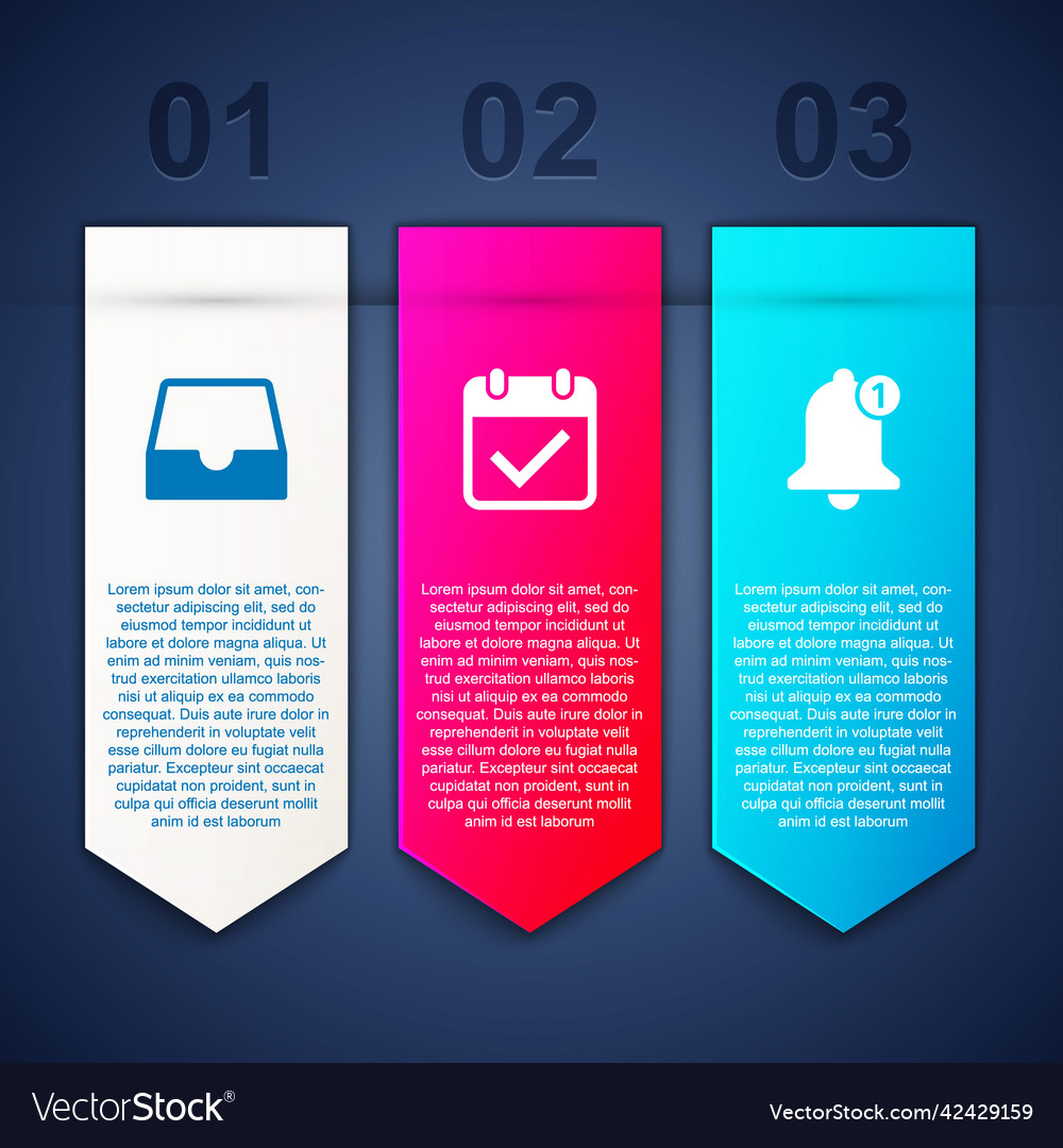 Set social media inbox calendar with check mark vector image Set social media inbox calendar with check mark