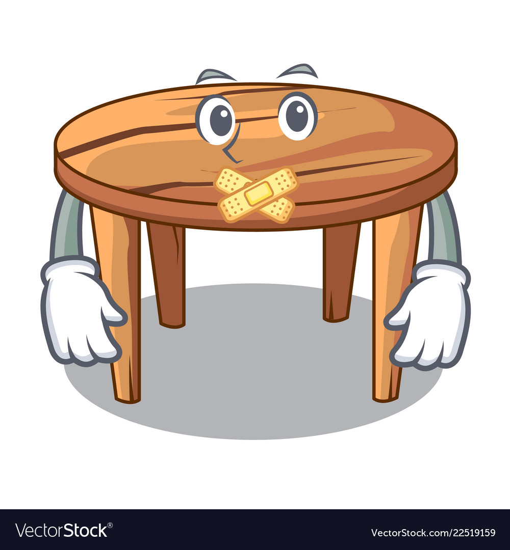 Silent wooden table isolated on the mascot